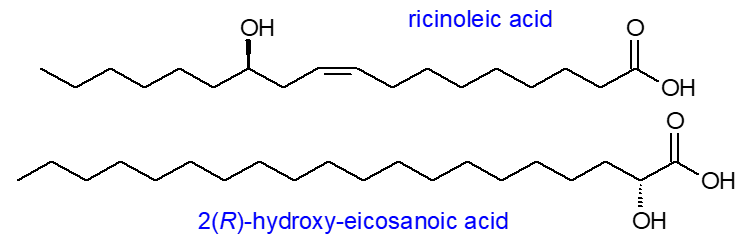 Formula of ricinoleic/2-hydroxy-eicosanoic acids