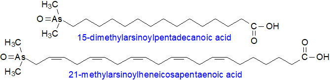 Formulae of arseno-fatty acids