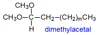 Formula of a dimethylacetal
