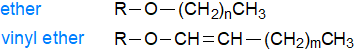 Formulae of ethers and vinyl ethers