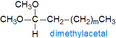 Formula of a dimethylacetal