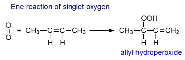 Ene reaction of singlet oxygen
