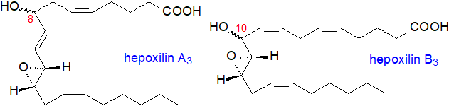 Structural formulae of hepoxilins