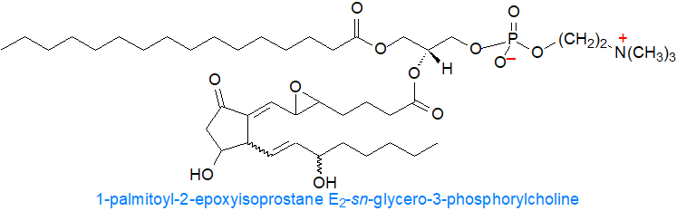 Formula of 1-palmitoyl-2-epoxyisoprostane E2-sn-glycero-3-phosphorylcholine