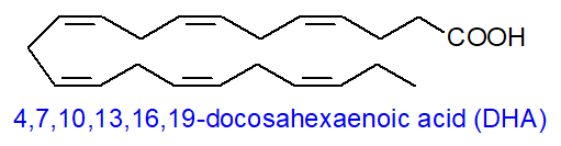 Structural formula of docosahexaenoic acid