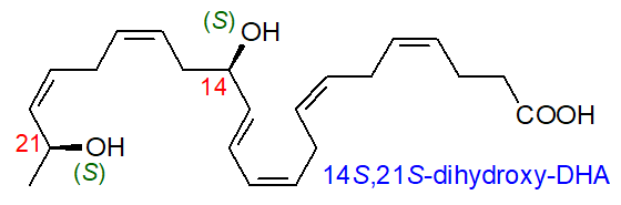 Formula of 14S,21S-dihydroxy-DHA