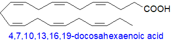 Structural formula of docosahexaenoic acid