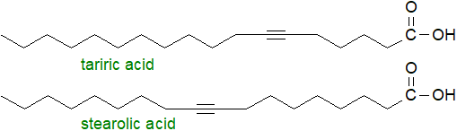 Tariric and stearolic acids