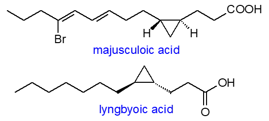 Formulae of majusculoic and lyngbyoic acids