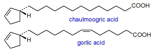 Formulae of chaulmoogric and gorlic acids