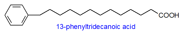 Formula of 13-phenyltridecanoic acid