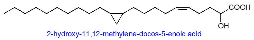 Formula of 2-hydroxy-11,12-methylene-docos-5-enoic acid
