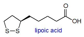Formula of lipoic acid.