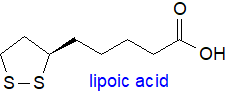 Formula of lipoic acid.