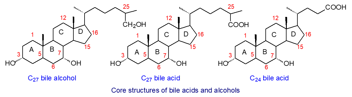 Bile Acids and Alcohols - chenodeoxycholic acid, deoxycholic acid