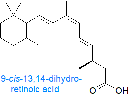 Formula of 9-cis-13,14-dihydroretinoic acid