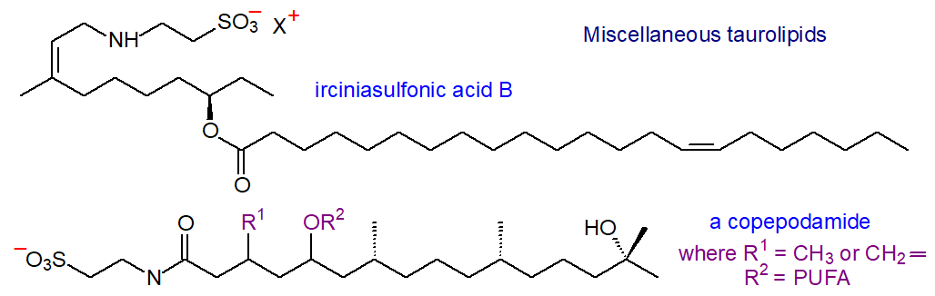 Formulae of miscellaneous taurolipids