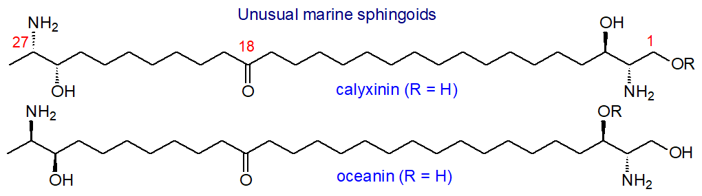 Formulae of calyxin and oceanin
