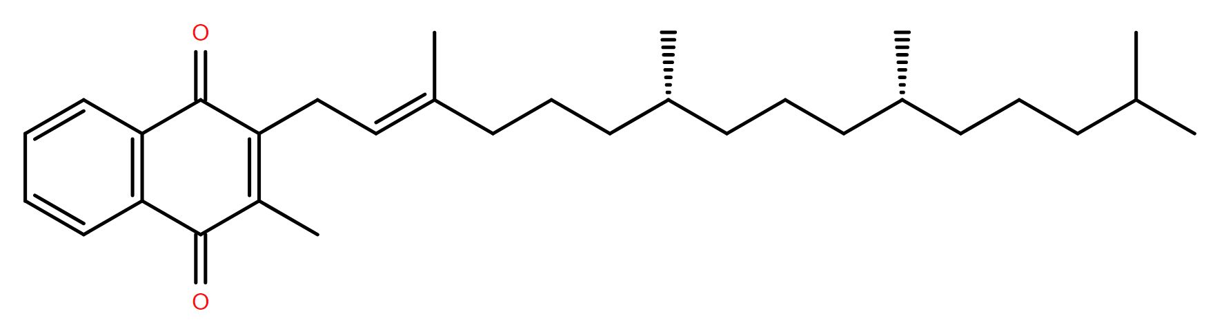 Structural drawing of Vitamin K1